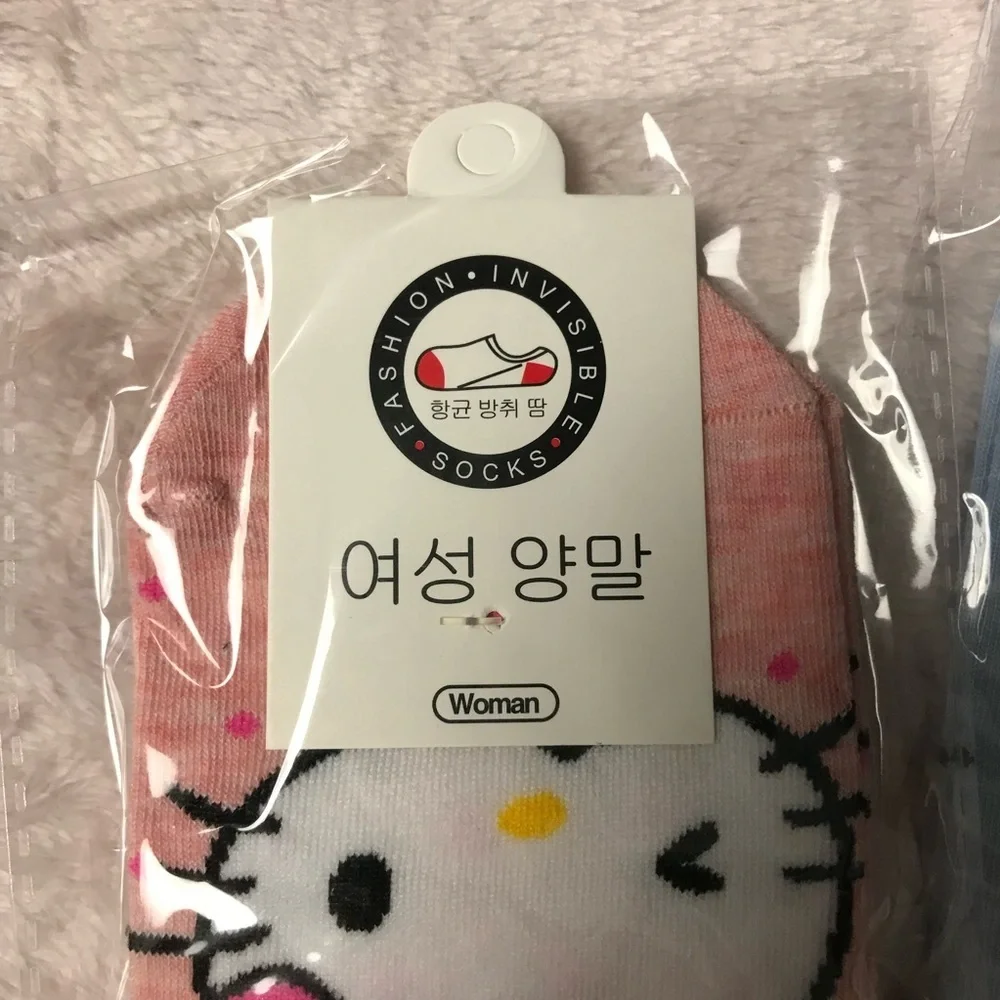 Sanrio Hello Kitty Heart Character Ankle No-Show Socks 3 Pair Pack One Size New